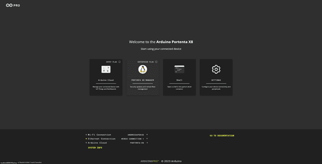 Arduino Linux Wizard Portenta X8 Manager