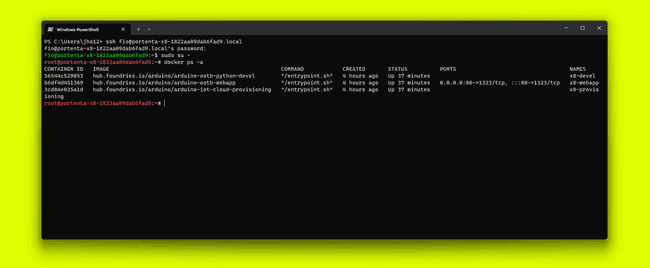 Portenta X8 Communication over SSH Session