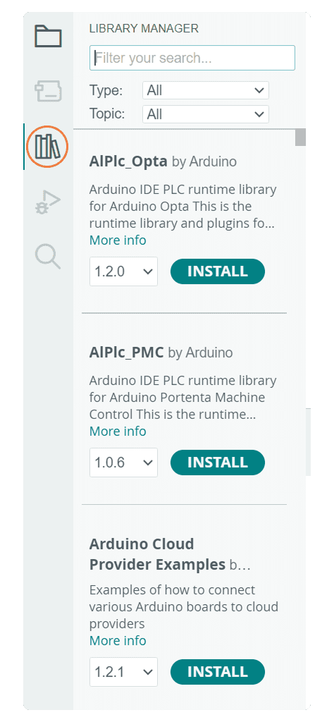 IDE Library Tab