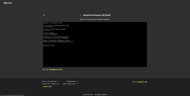 Arduino Linux Wizard Python-Alpine Shell